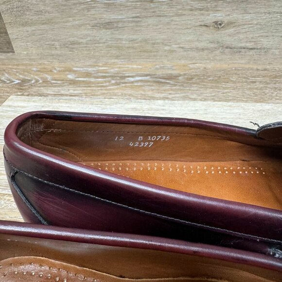 Allen Edmonds "Stowe" Burgundy Moc Toe Tassel Loafer Men's Size 12 - Picture 3 of 6